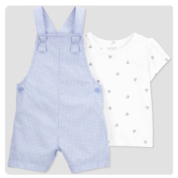 Carter's Just One You Baby Girls' Gingham Overalls - 3 Months - Picture 1 of 3